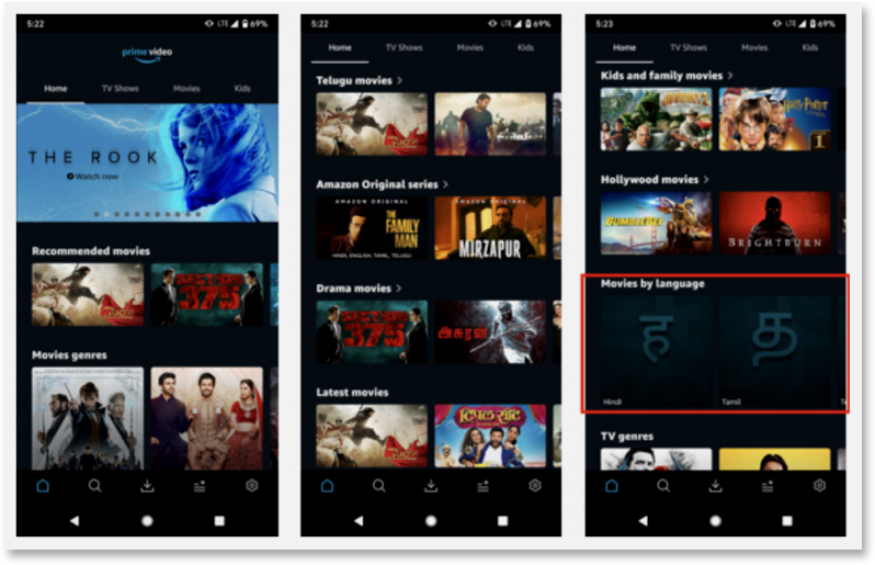 OTT Platform Interface